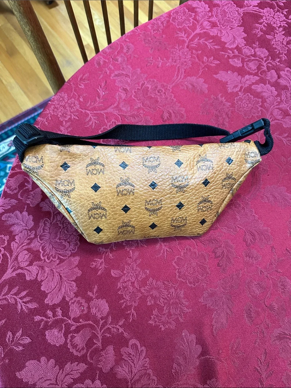 MCM Cognac Leather & Black Visetos Waist Bag - Picture 3 of 5